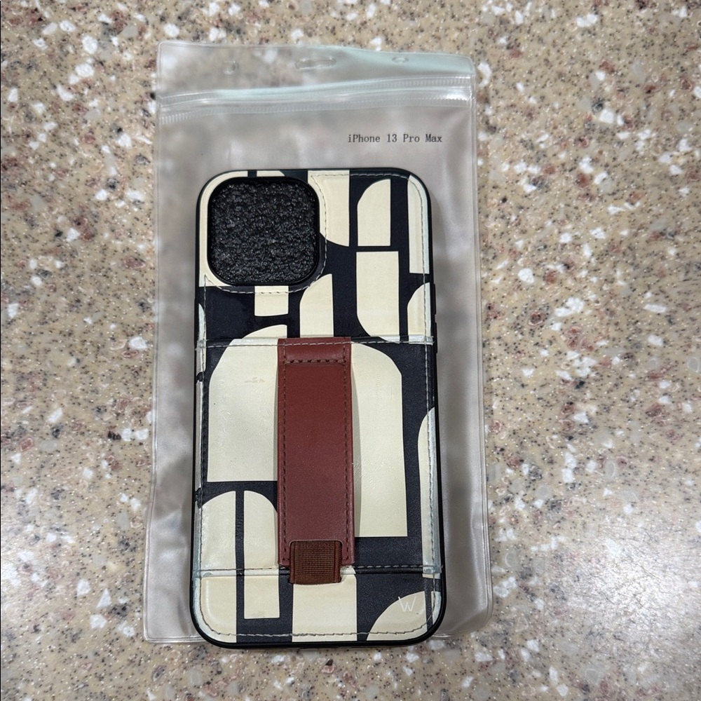Stylish Black and Brown Walli Phone Case for iPhone 13 Pro Max